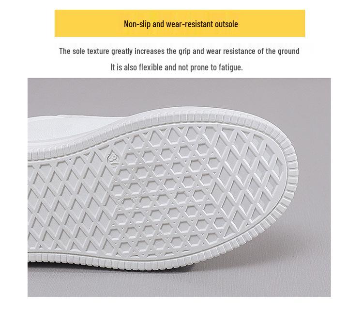 Damen Frühling 2025 Weiße College-Sneaker im koreanischen Stil mit dicken Sohlen - QR661