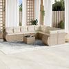 Vidaxl 11-Cz. Garden Furniture Set With Cushions, Beige, Poly Rattan
