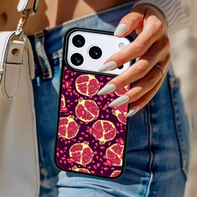 Pomegranate Pattern Phone Case For iPhone 17 Air 14 15 13 12 Max Cover For Apple 16e 11 Pro Max Plus Coque