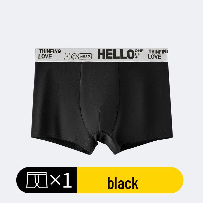 Pánské prodyšné bavlněné boxerky - Sportovní slipy se středním pasem pro teenagery, jednobarevné