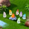 6Pcs Mini Gnomes Fairy Garden Miniatures Luminous Forest Fairy Moss Micro Landscape Decoration Accessories Home Decor