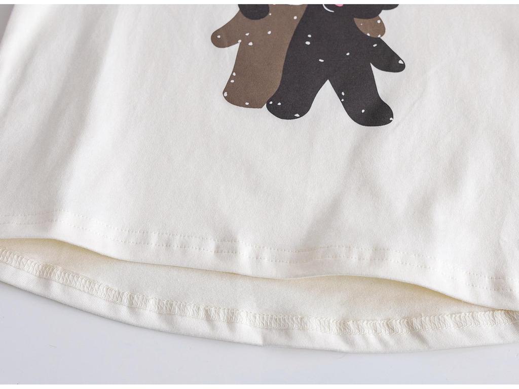 Korean Baby Girl Spring Raglan Long Sleeve T-Shirt: 2025 New Printed Fashionable Top