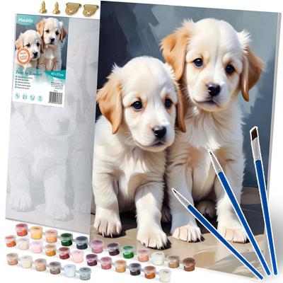 Paint by Number Picture 40x50 Cm Massido Puppies