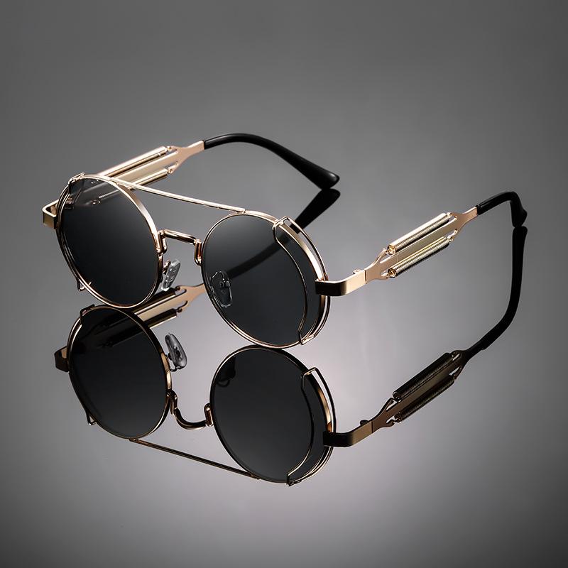 Unisex Steampunk Fashion Sunglasses with Trendy Colored Lenses