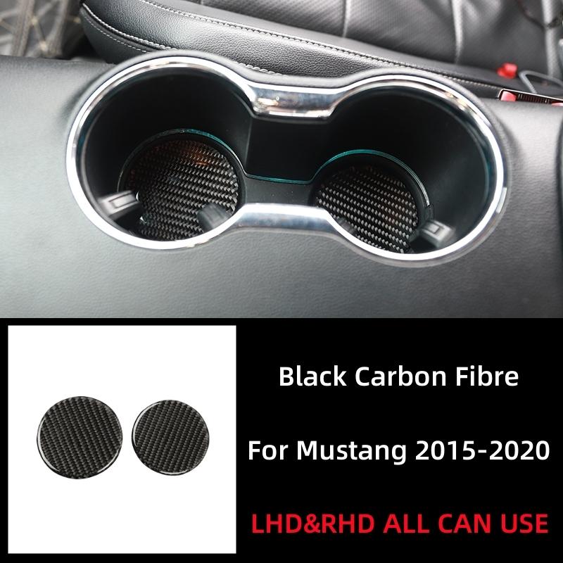 

Для Ford Mustang GT 2015-2021 Автомобільні аксесуари Вуглецеве волокно Інтер єр Автоматична чашка для води Слот Прокладка Накладка Накладка Наклейка Декор чорний