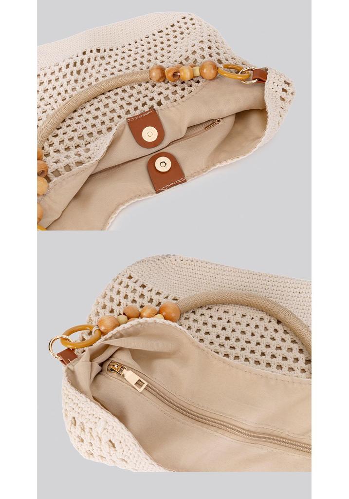 Summer 2026 Women's Artistic Woven Beach Tote – New Chinese Style Single Shoulder Bag