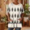 Top casual de manga corta con estampado floral para mujer