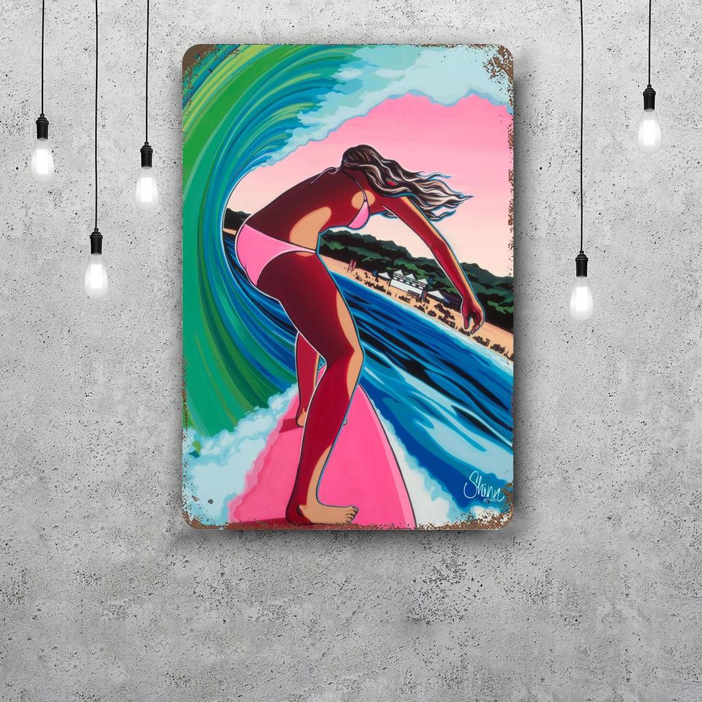 surfing Vintage Metal Tin Signs Posters Decor Retro Metal Plaque Wall Art Decor for Garage Bar