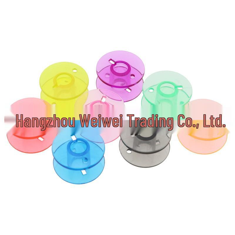 Multi-Specification Household Bobbin Set: Colored Transparent and Metal Bobbins with Thread