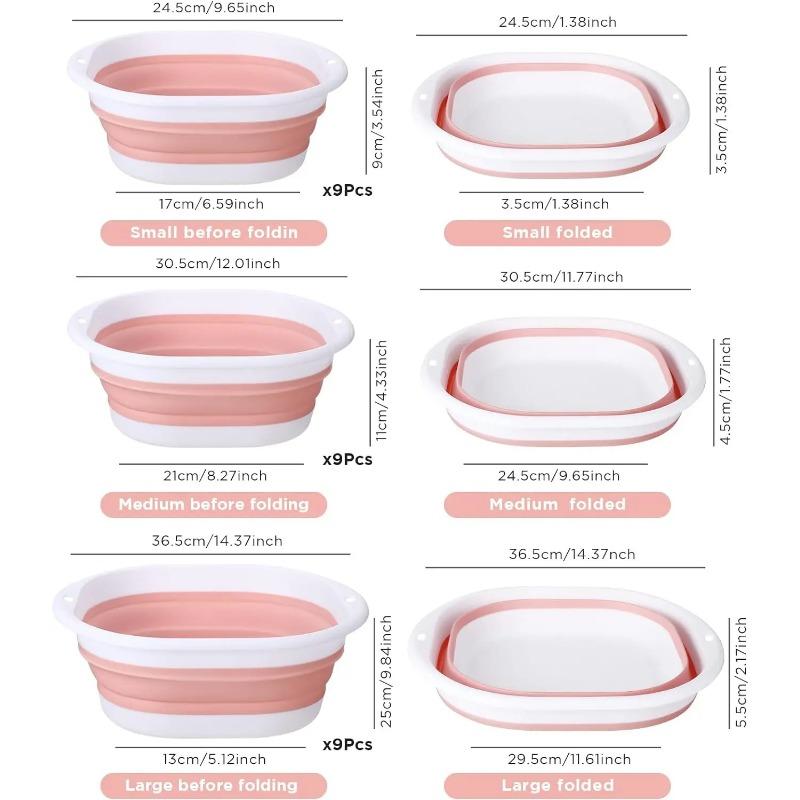 Foldable Washbasin Binaural Portable for Home Dorm and Outdoor Use for Foot Washing Hand Washing Essential for Back Toschool