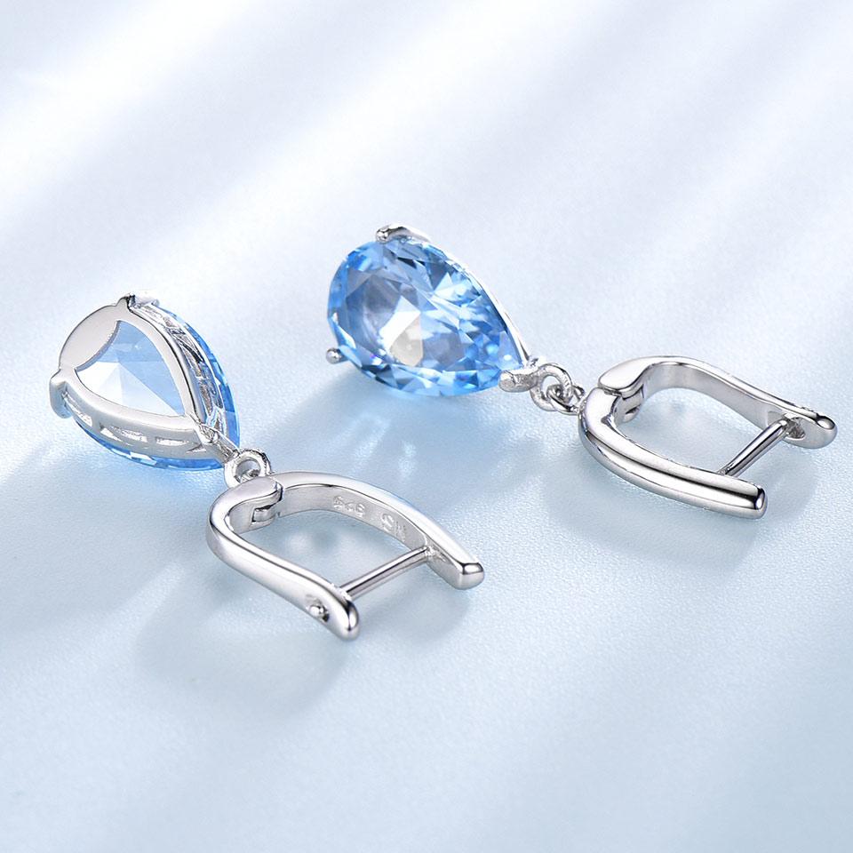 Simple Elegant Teardrop White Cubic Zirconia Dangle Earrings for Women Luxury Bridal Wedding Jewelry