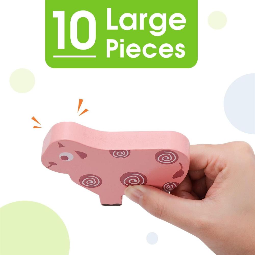 Montessori Toys for Baby, Wooden Animal Blocks Sorting & Stacking Toys for 2-4 Toddlers Girl Boy Gifts, Kids Educational Toys