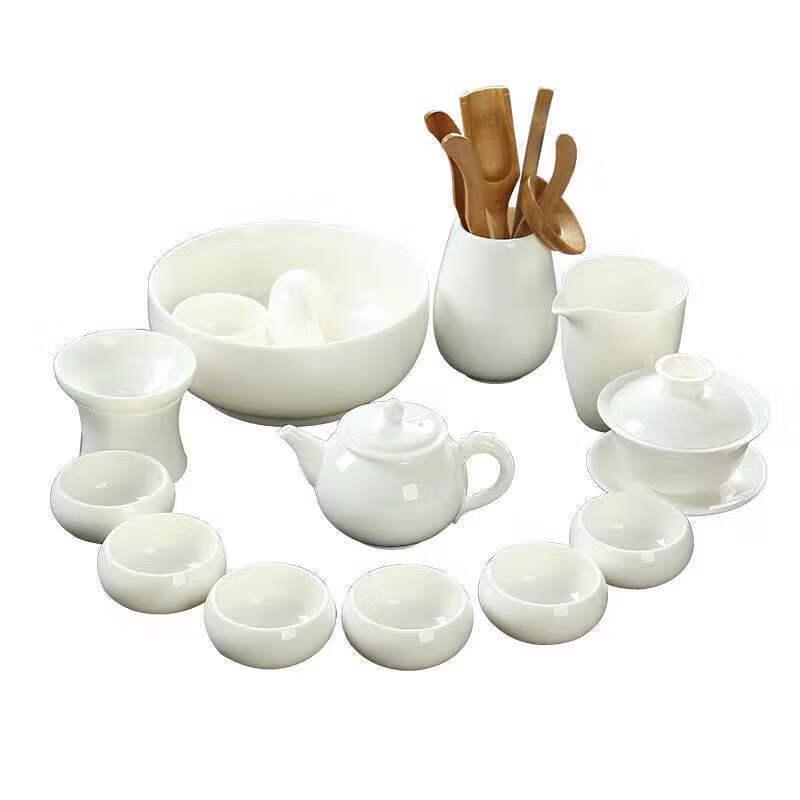 Mod Lanca High White Jade Ceramic Tea Set