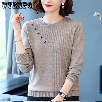 Suéter de gola redonda, pulôveres de malha, suéteres macios para mulheres, primavera, outono, inverno, malhas, pull femme, tops
