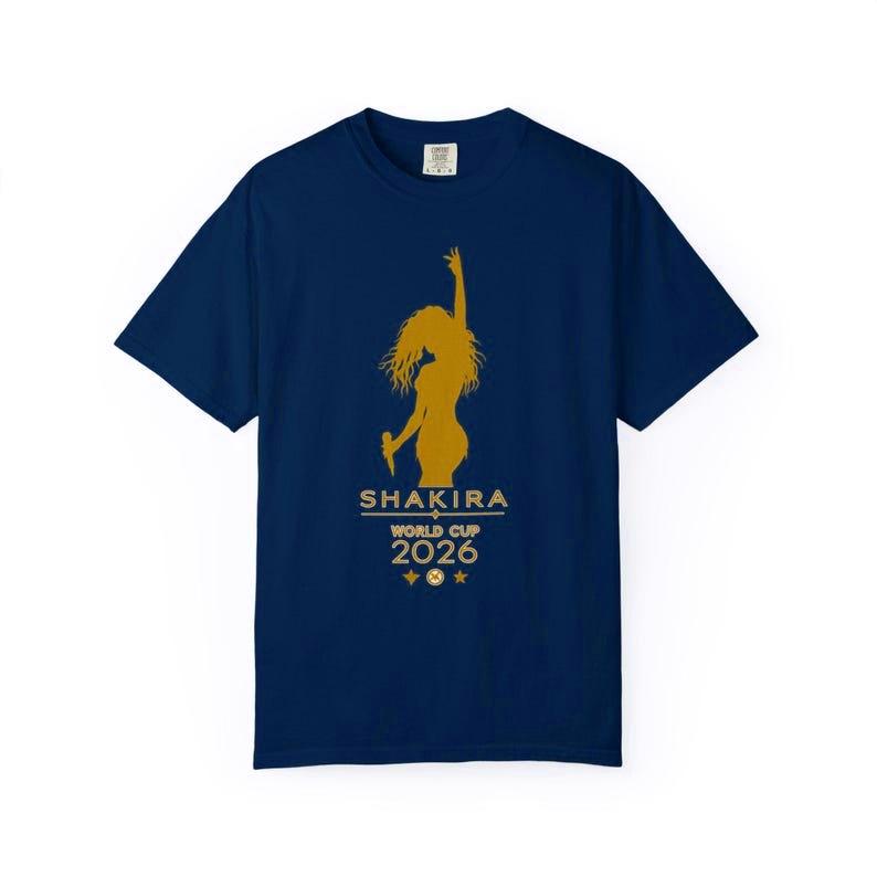 Moda de Verano Camiseta de Moda Hombres Mujeres Top Vintage Shakira Mundial 2026 Camiseta con Silueta Vintage Yo Shakira Día Día Concierto