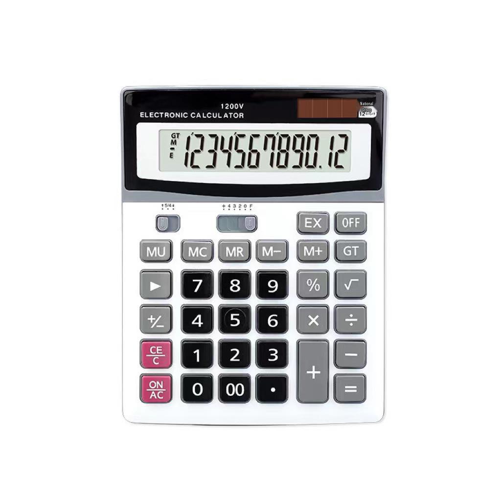Solar-Powered Desktop Calculator with Large 12-Digit Screen for Accounting and Finance.