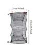 Black Diameter 25cm Portable Encrypted Fishing Net Circular Foldable Fishing Net With Drawstring Portable Fishing Nets