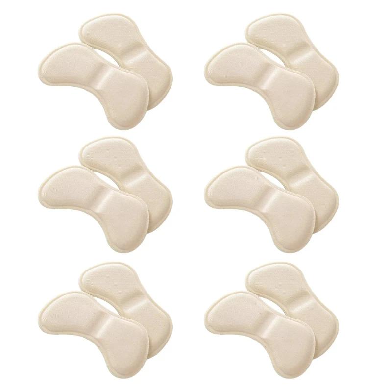 12Pcs Self-Adhesive Heel Cushion Pads for Pain Relief Anti Wear Foot Care Protector Gel Insoles Patch Cracked Heel Support