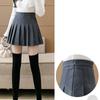 Fashion High Waist A-line Solid Skirt Autumn Winter Elegant Thicken Woolen Mini Skirt Women Fashion Pleated Skirts 30279
