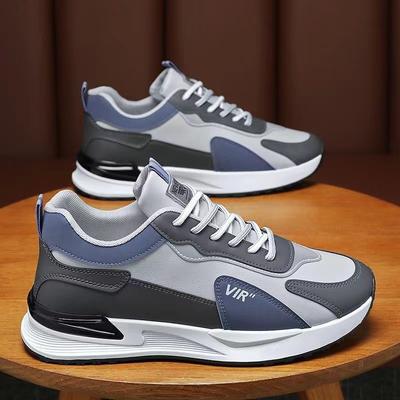 Heren schoenen lente en herfst nieuw zacht leer ademende sportschoenen heren lichtgewicht casual zachte zool schokabsorberende hardloopschoenen