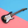 Delicate 14 Cm Mini  Wooden Electric Guitar Model Ornaments Collection With Stand(Black)