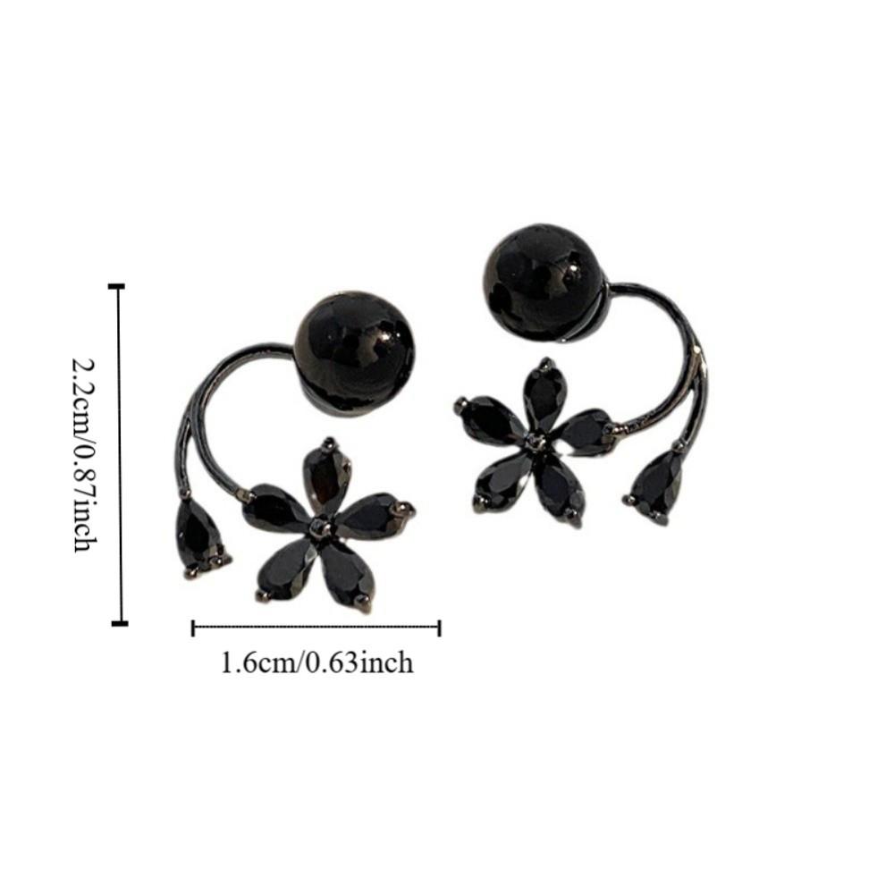 Sweet Crystal Flower Earrings Light Luxury Ladies U-shaped Earrings Flower Ear Studs  Jewelry Gifts