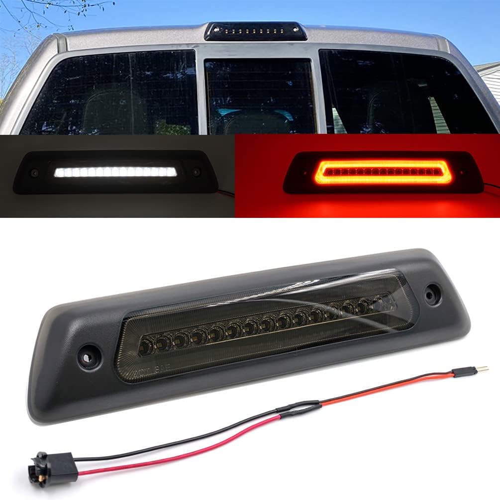F150 Third Brake Lights for Ford F150 Raptor 2009 2010 2011 2012 2013 2014 Raptor Red LED 3rd Brake Lights White LED Reverse Lights/Roof Cargo Fog Smoked Lens, 2009-2014