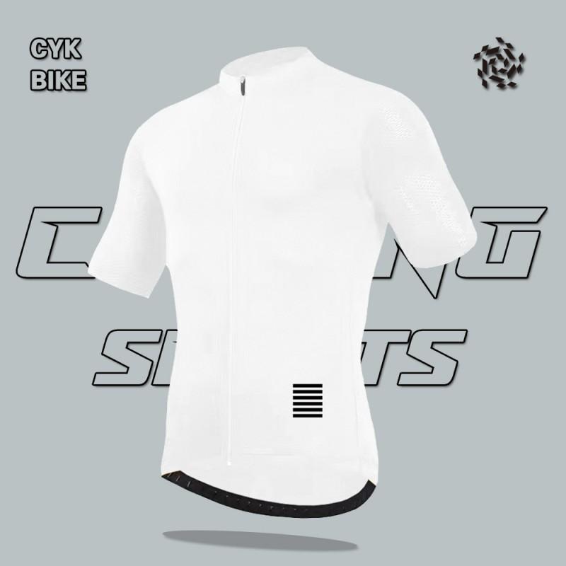 Mens Cycling Jersey Shorts Set - Quick Dry Milk Silk Short Sleeve Top With 6 Horizontal Stripes Breathable Bike Wear