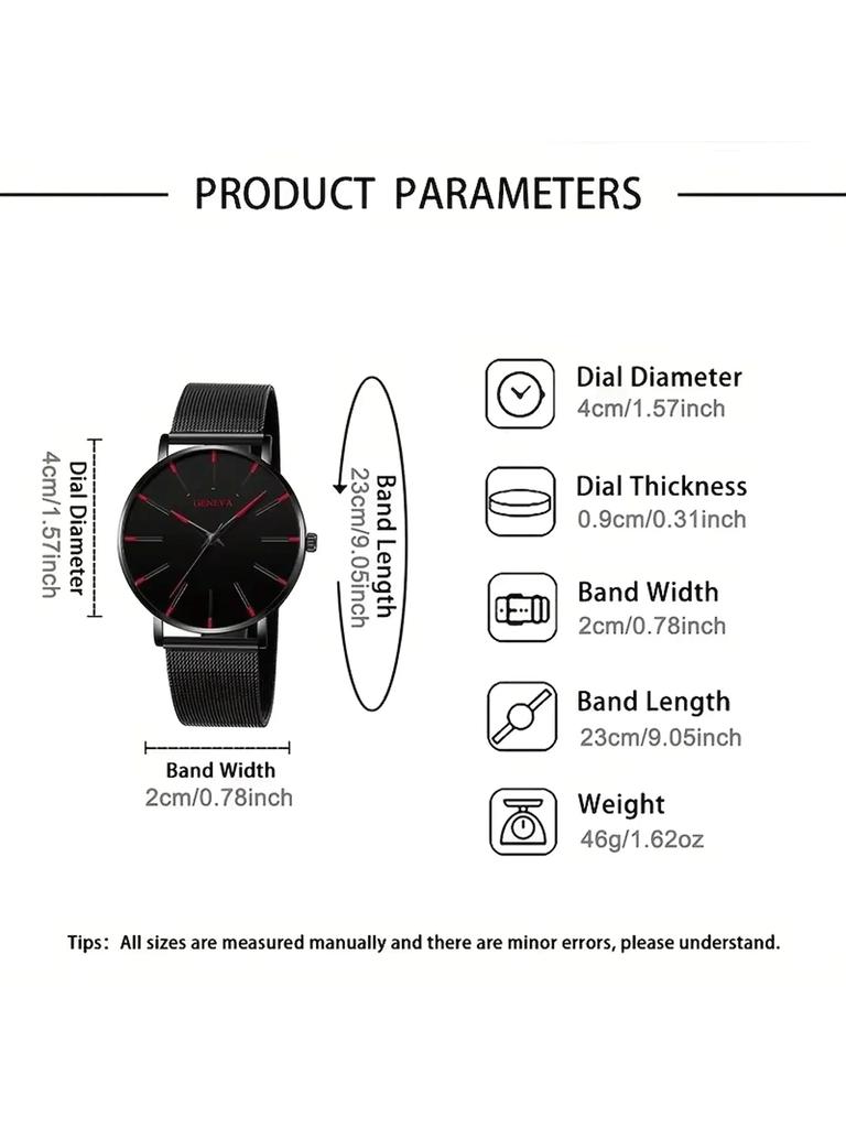 Fashionable casual temperament business watch simple and fashionable men's watch set