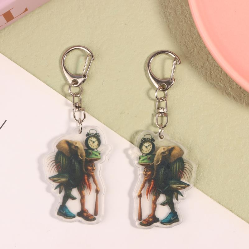 

2 шт. Забавные итальянские животные с мозговым гниением Акриловые брелоки Кольцо для аксессуаров Подвеска для сумки Брелок Ювелирные изделия Подарок для фаната Любовь