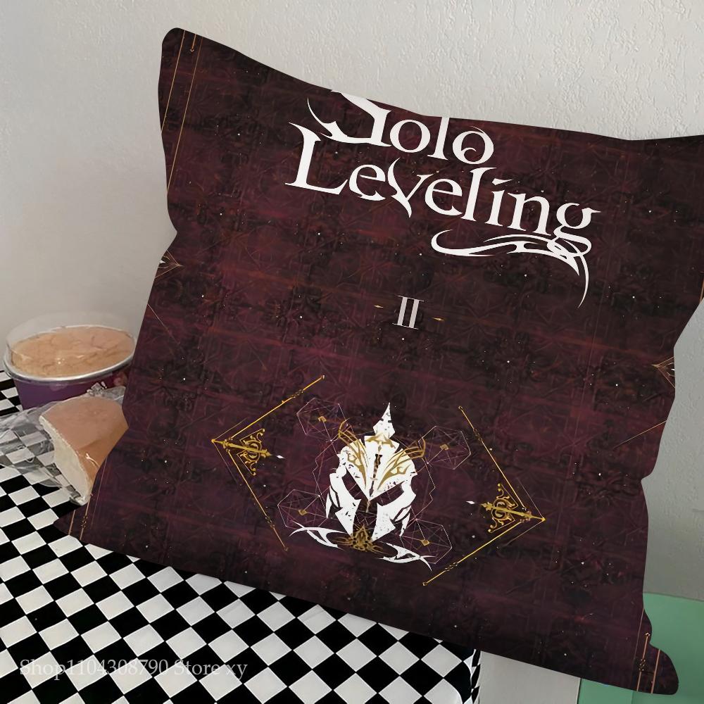 Anime S-Solo Leveling Pillow Case Square Pillow Bedroom Sofa Leisure Comfort Cushion Car Living Room Home Decoration