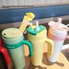 Outdoor Sports Insulated Travel Mug With Handle And Straw For Commuting And Camping
