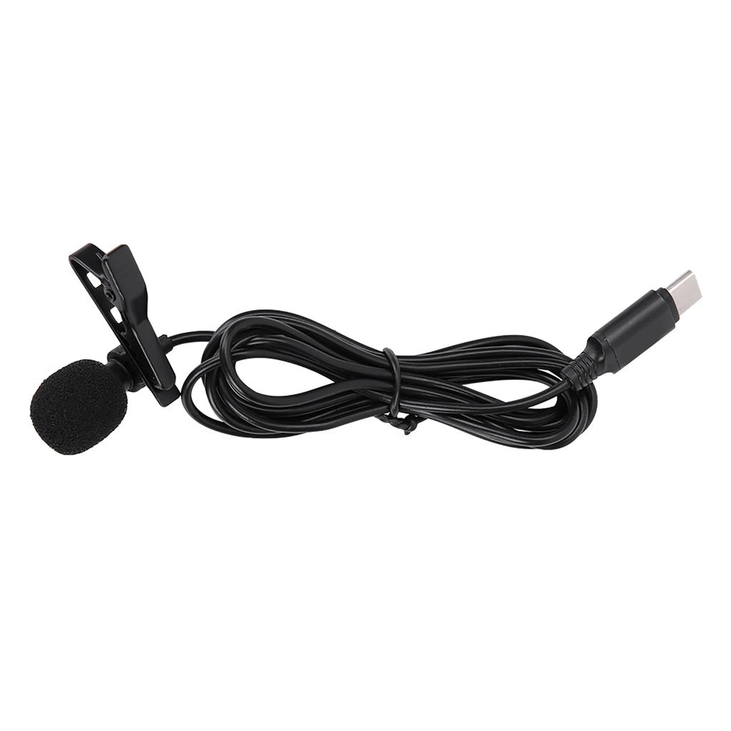 Mini Clip On Mic TypE C Audio Interface Lavalier Microphone for Android Phone