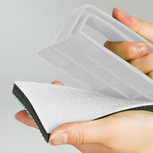 [Online Exclusive] [Includes Spare Part] Azuma Entryway Tile Brush, Entrance/Exterior Wall Brush with H-Type Replacement Sponge, Handy Type, Includes