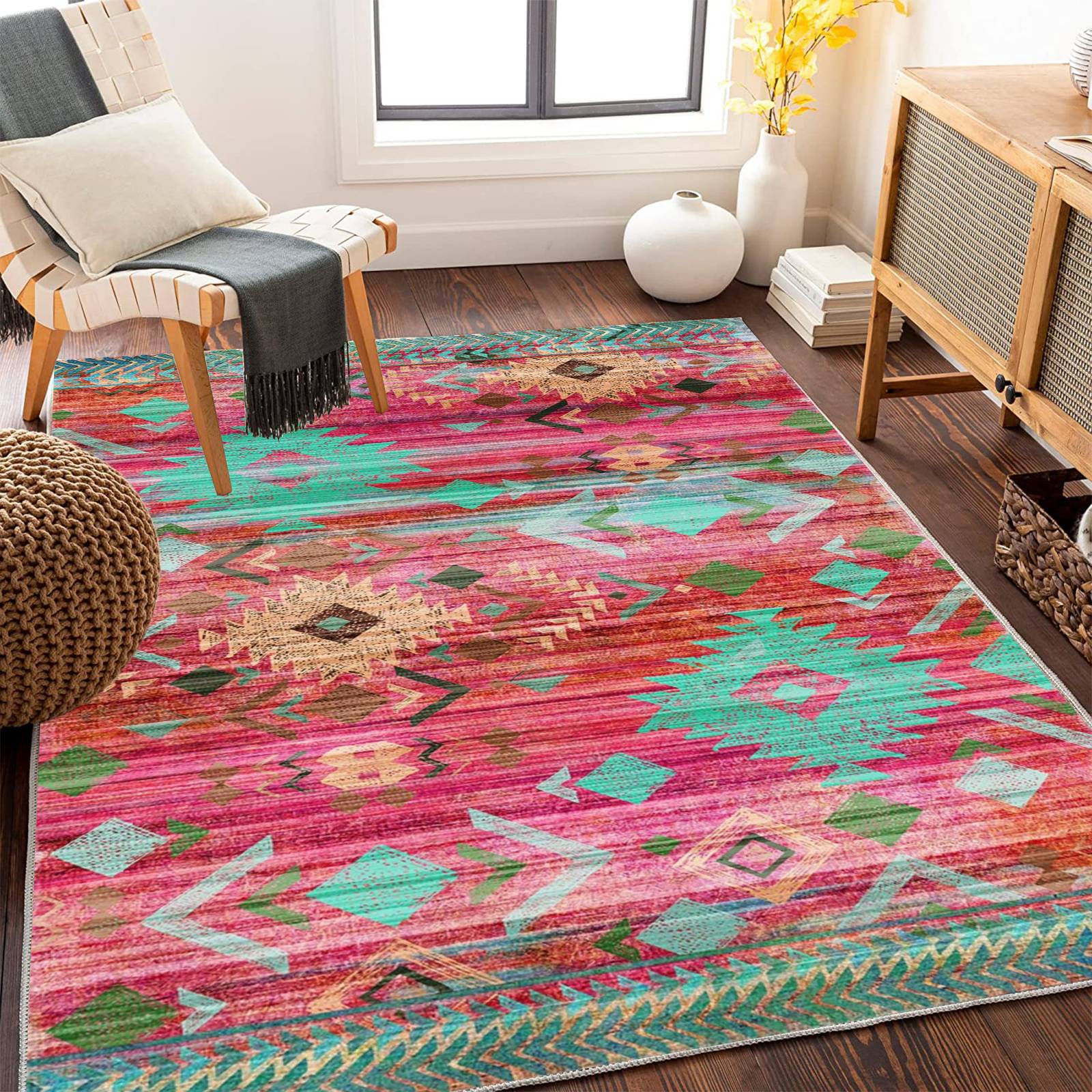 

Марокканский этнический стиль ковер гостиная грязеотталкивающий журнальный столик коврик украшение спальни ковер у кровати 120 * 180cm