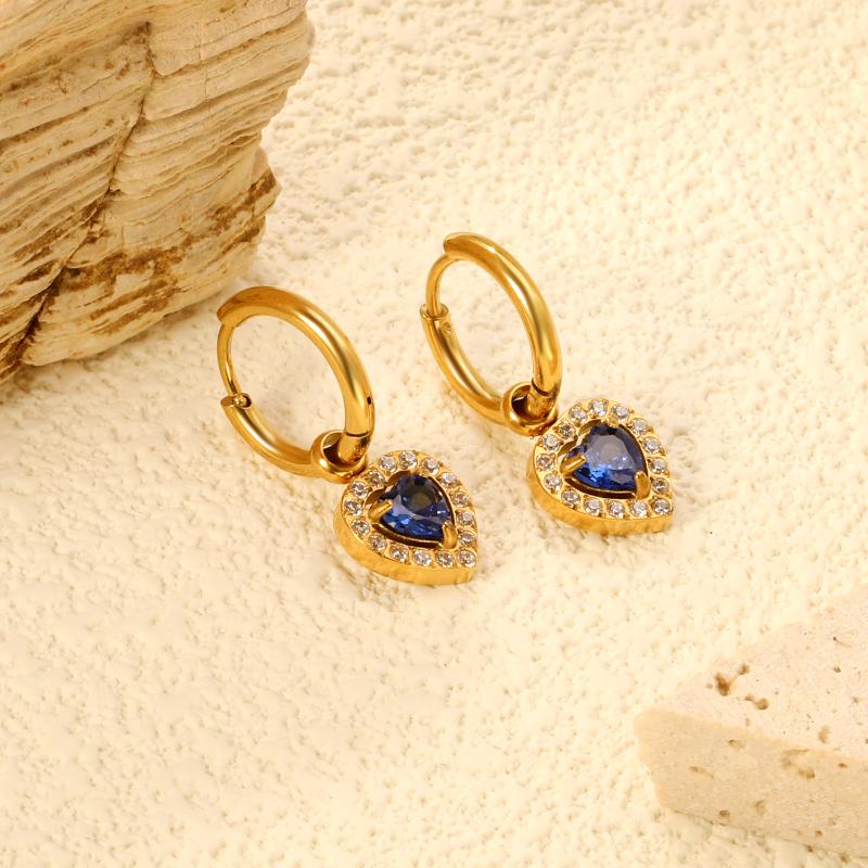 Clearly Colored Cubic Zirconia Drop Earrings For Woman Dancing Party Accessories Luxury Shiny Zircon Geometric Clip