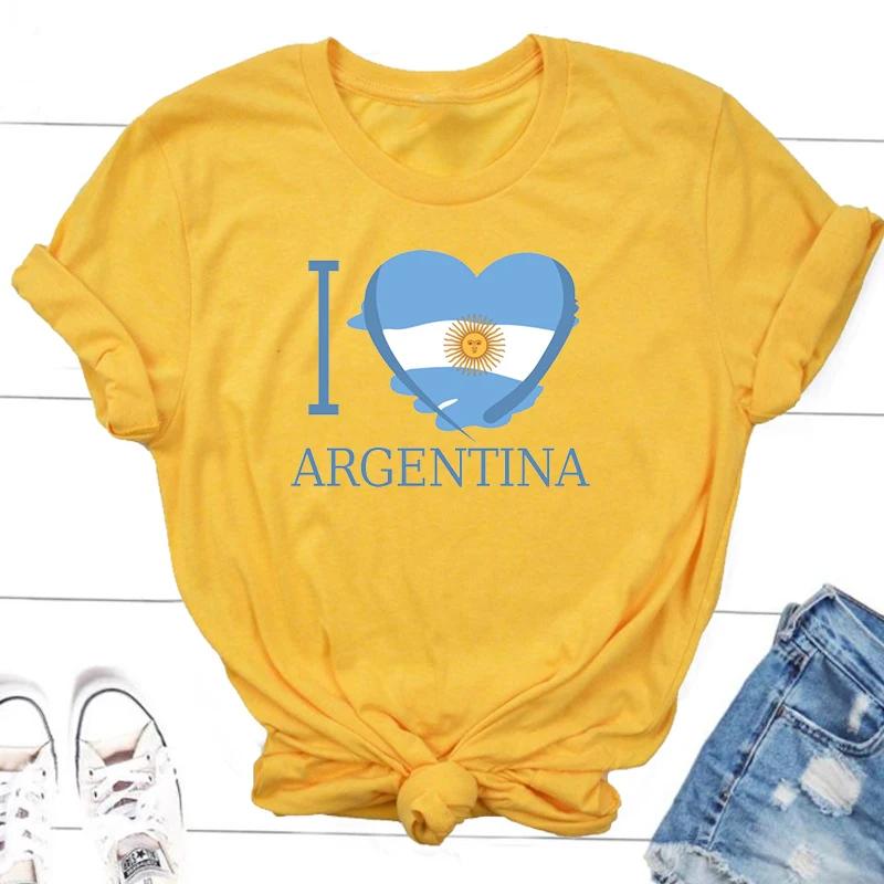 I Love Argentina Tshirts Women Unisex Casual Argentine T Shirt O Neck T Shirts Oversized Argentinian Flag Graphic Tees Clothes