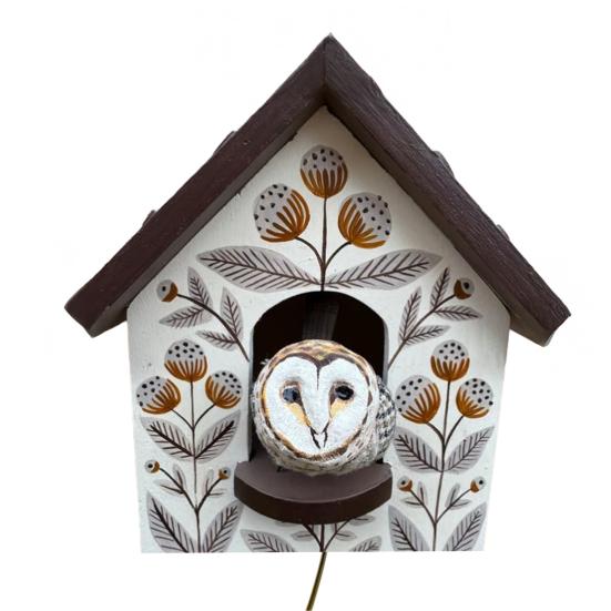 Kinetic Art Birdhouse Wall Decor Animal in House Wall Decoration Outdoor Garden Wall Art for Farmhouse Home Room Yard Patio Porch