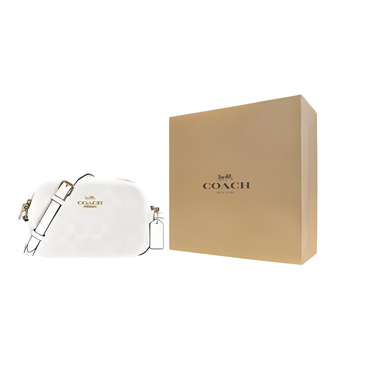 New COACH Camera Leather Camera Bag, Crossbody Bag, Shoulder Bag Women's Glacier White C9926-IMRFF