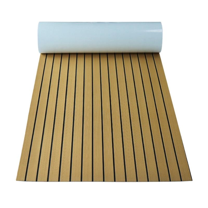 Foam Marine Decking Mat with Adhesive Underside, High-Density Cushioning and Grooved Texture for Direct Placement