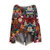 ZJW One-Shoulder 3D Christmas Pullover Sweater