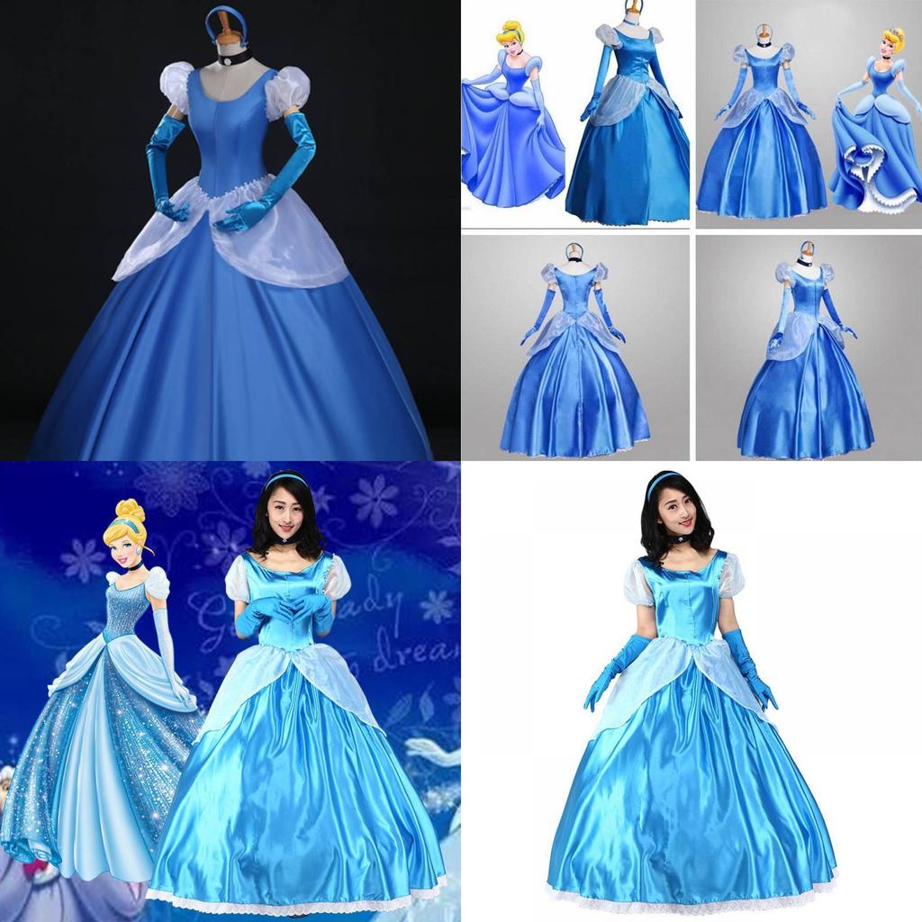 Premium Quality Gorgeous Princess Cinderella Cosplay Costume For Women With Accessories