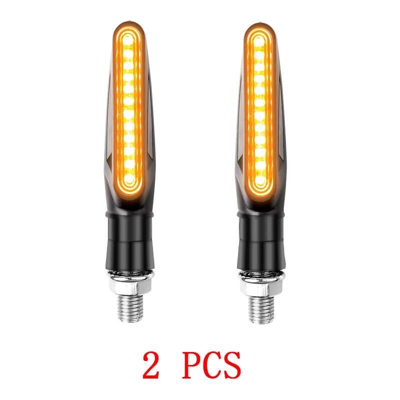 2pcs E24 LED Light 12 SMD Moto Led Flowing Water Blinker Bendable Flashing Signals Lamp Suitable for Various Motorcycle Models