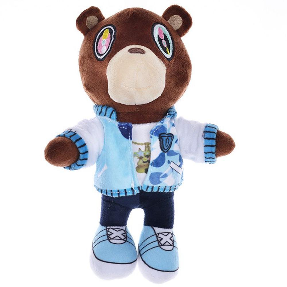 25-30CM New Cute Kanye Teddy Bear Plush Toy Fashion Bear Animal Comfort Doll To Send Children Birthday Christmas Gifts  Dropping