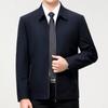 Spring and Autumn Middle-aged Jacket Men's Business Casual Iron-free Civil Servant Top Coat Thin Zipper Lapel Jacket