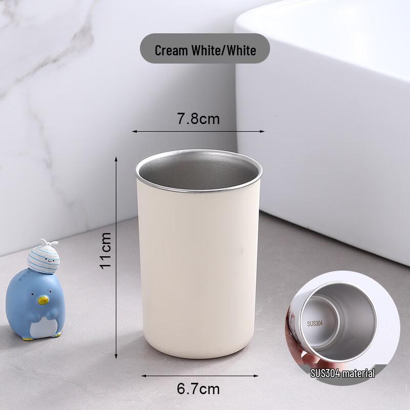Shangqi Simple Stainless Steel Mouthwash & Toothbrushing Cups (4-Pack)