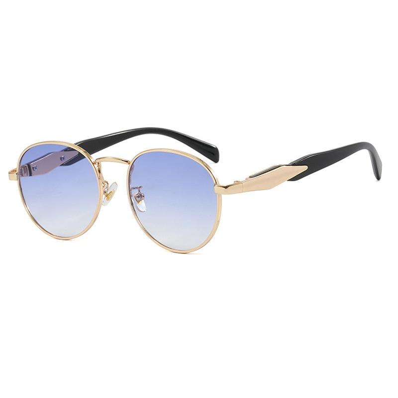 Oval Metal Sunglasses Women'S New Luxury Fashion Sunglasses Men'S Retro Sunglasses Neutral Uv400 Driving Sunscreen Sunglasses