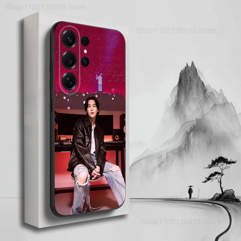 Cool M-Min Yoon G-GI Singer Case For Samsung S25,S24,S23,S22,S21,S20,S10,S9,Ultra,Plus,Lite,FE,Soft Silicone Black Cover