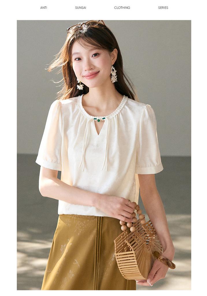 New Casual Shirt for Women In Summer of 26, Women's Base, High-end Feeling, Women's Pullover Shirt, Women's Short Sleeved Top, T-shirt for Women