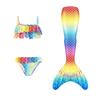 Girls Little Mermaid Dress Up Outfit Kids Mermaid Tail Costume +Top+ Panties Girl Halloween Cosplay Bikini Bathing Swimsuit Carnival Party Clothes KTB